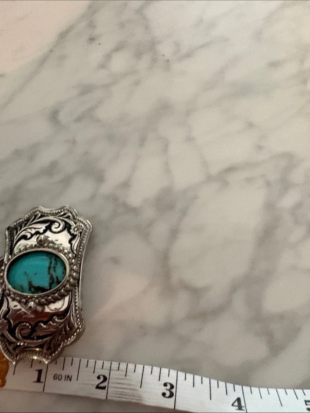 Turquoise Stone Western Silver-Tone Hair Barrette - Unbranded